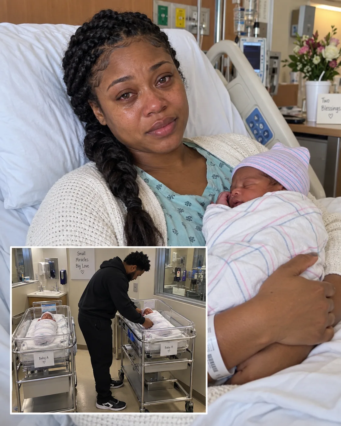 I woke up three days after the emergency and my husband was holding my hand, crying, telling me they could not save one of our sons. Two days later a nurse leaned over my surviving baby's blanket and told me not to react, because she had sent twenty-seven seconds to my phone.