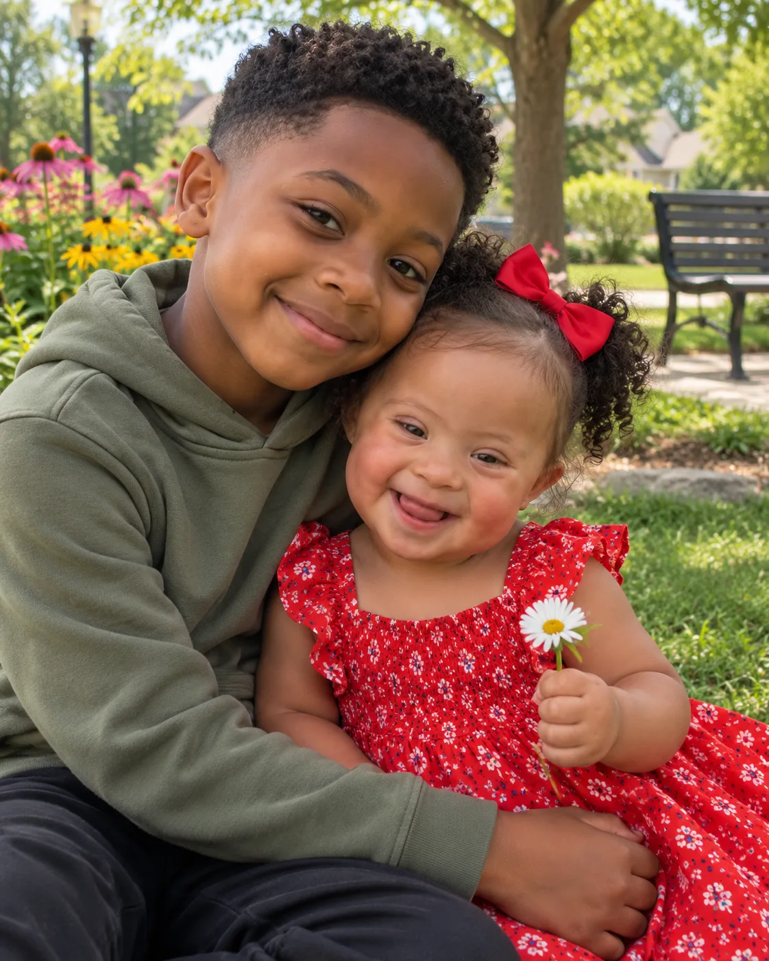 My eight-year-old skipped lunch for four weeks to buy a red dress for the two-year-old next door. The morning after he gave it to her, fifty lunchboxes were laid out in rows on our lawn — and the one in the middle had been filling up since 1985.