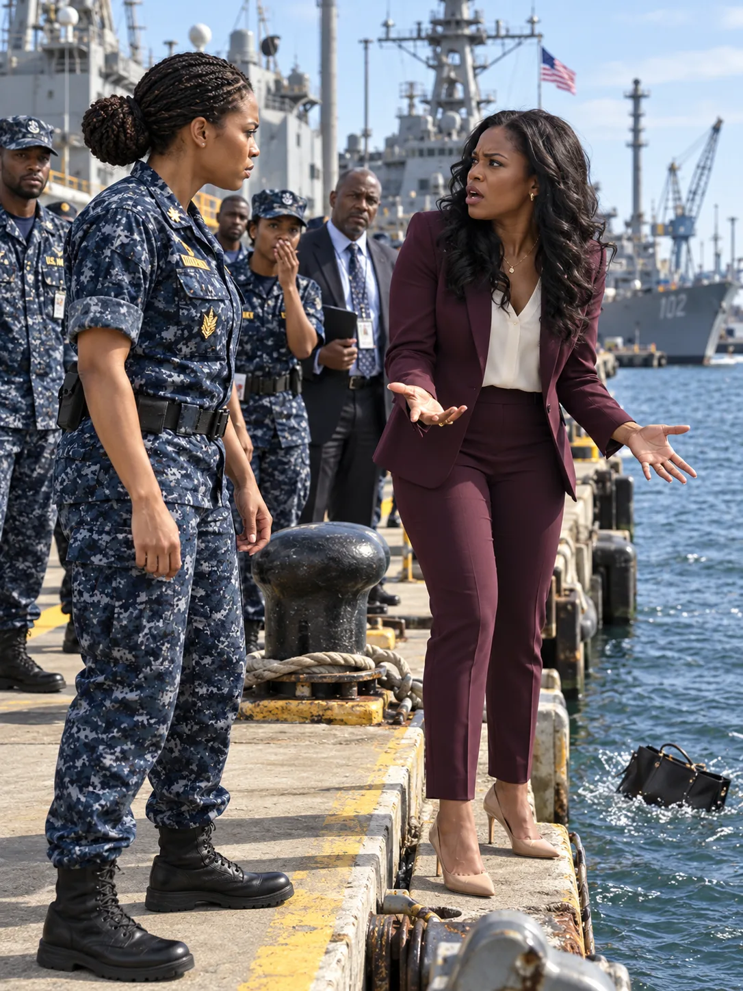 My sister grabbed my work bag off a pier and threw it in the river in front of twenty sailors. She thought I'd come to embarrass her. She didn't know I was the commander running the inspection.