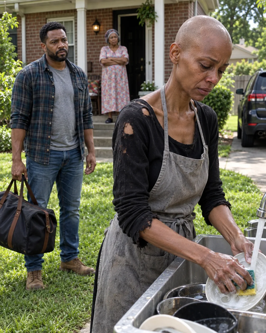I sent almost a hundred thousand dollars home in four years so my wife would never have to worry about anything. She sold her own hair for a hundred and fifty dollars to find out if she was dying, and the treatment she was begging for had been free the entire time.-0198t