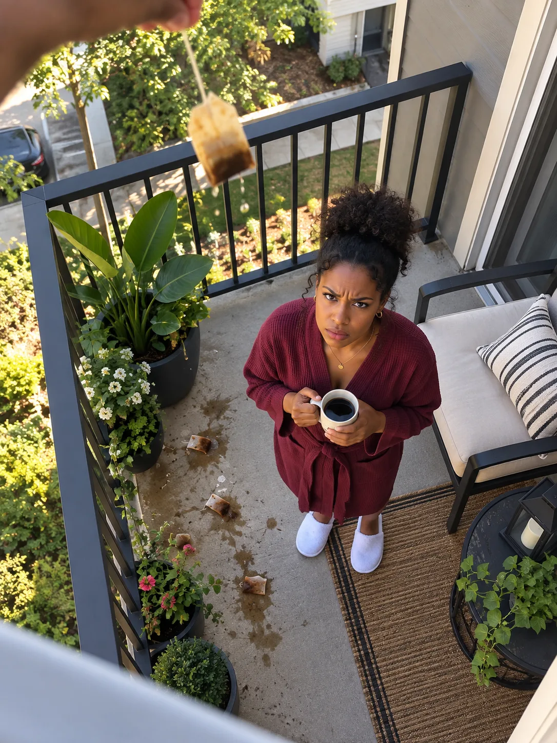 I asked my upstairs neighbour three times to stop throwing used tea bags onto my balcony. The third time he laughed at me. So I stopped asking, and I spent an afternoon getting ready instead.