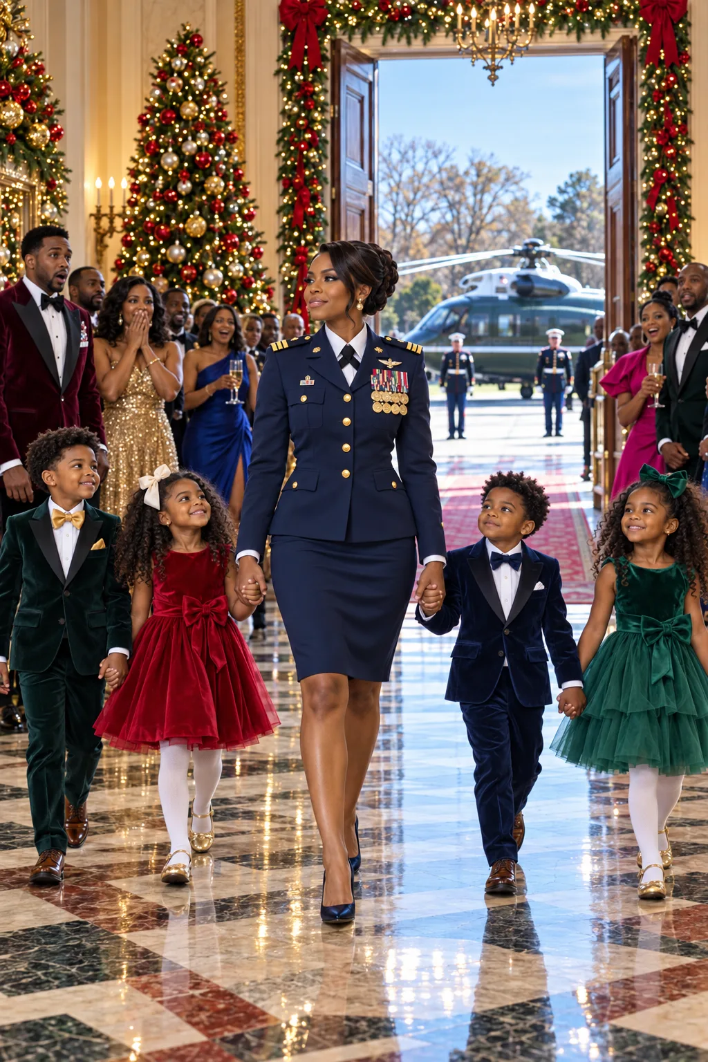 My ex-husband invited the former wife he believed was still childless and miserable to his family's Christmas at their military estate. He never imagined I would arrive on a government tactical helicopter — with four eight-year-olds who had his face.