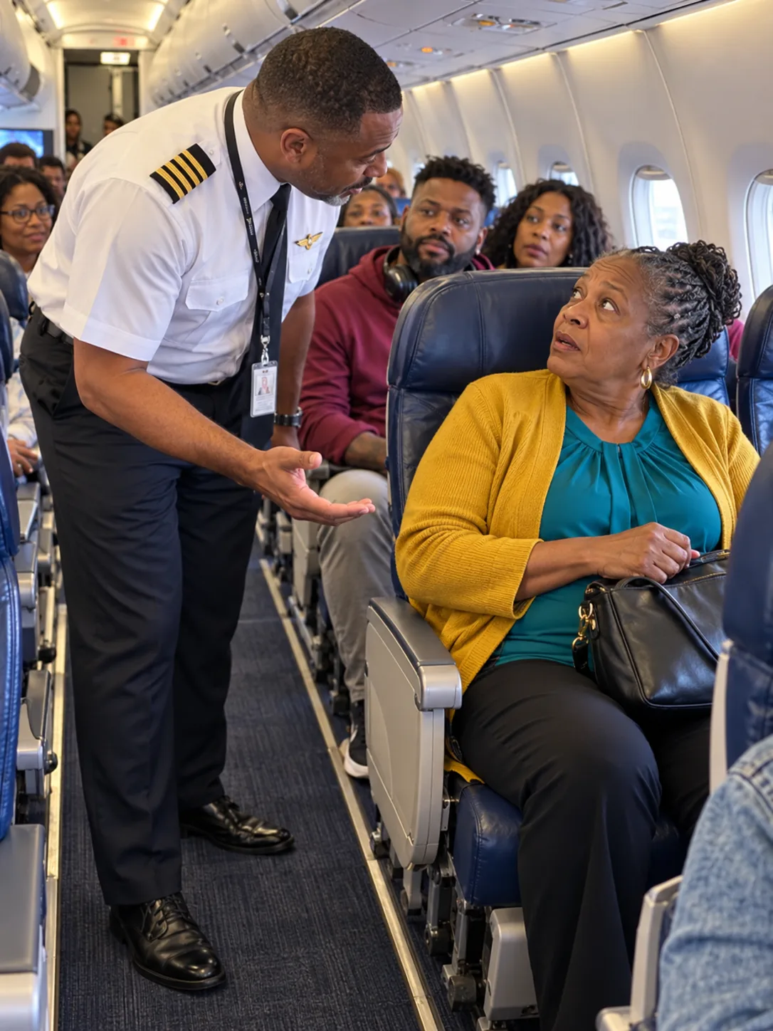 My grandmother gave away the first-class seat I bought her for her 80th birthday and asked to sit in economy instead. Halfway through the flight a pilot came out of the cockpit and walked down the aisle looking for her.