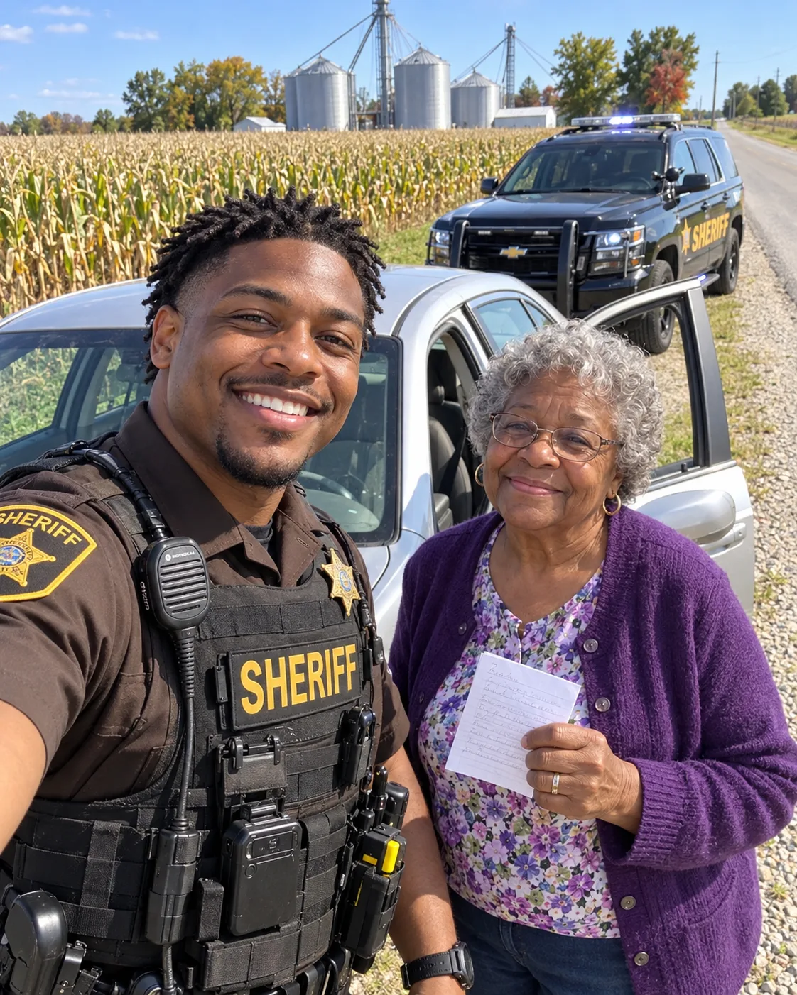 A young deputy stopped my 71-year-old mother and made her stand in the sun for forty minutes. Then he laughed at her temporary license and said she'd made it herself. She asked him one thing: "Would you please say my name over your radio?"
