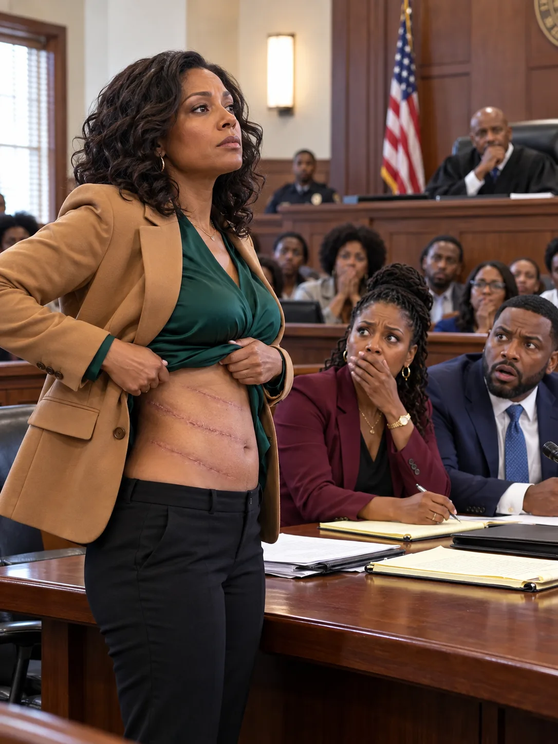At our divorce hearing my husband told the court I had spent twenty years carrying his boxes and following his instructions like a good mule. He thought breaking me in public would win it. So I stood up and took my jacket off.