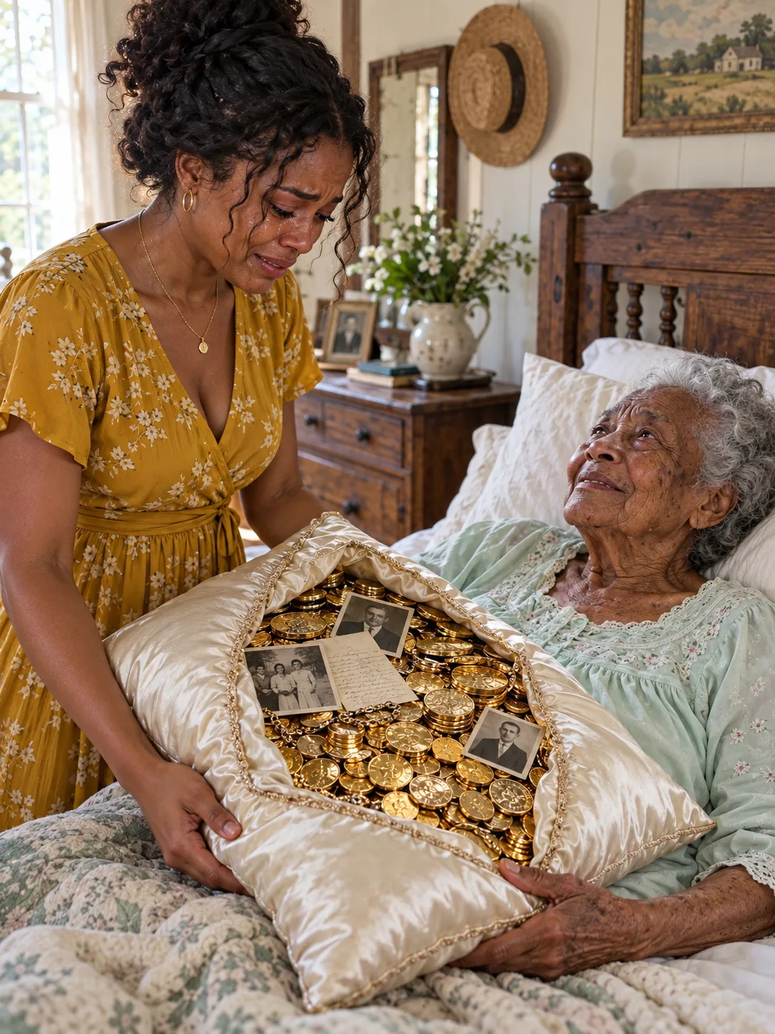 My mother-in-law had no pension. I looked after her with all my heart for twelve years. With her last breath she gave me a torn pillow. When I opened it, I could not hold back my tears.