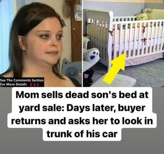 After this mourning mom sold her dead son’s crib at a yard sale, she was surprised when the buyer returned it a week later….
