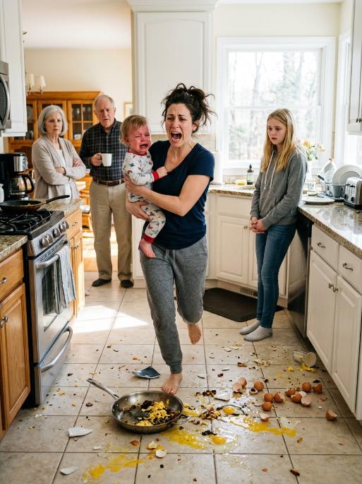 During breakfast, my innocent four-year-old daughter accidentally sat in my niece’s chair and started eating. When my sister saw her, she hurled the hot skillet toward her face, knocking her unconscious.