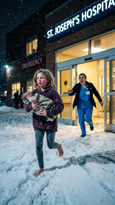 A bruised 7-year-old girl walked into the emergency room carrying her baby sister in her arms — and what she whispered made the entire hallway fall silent.