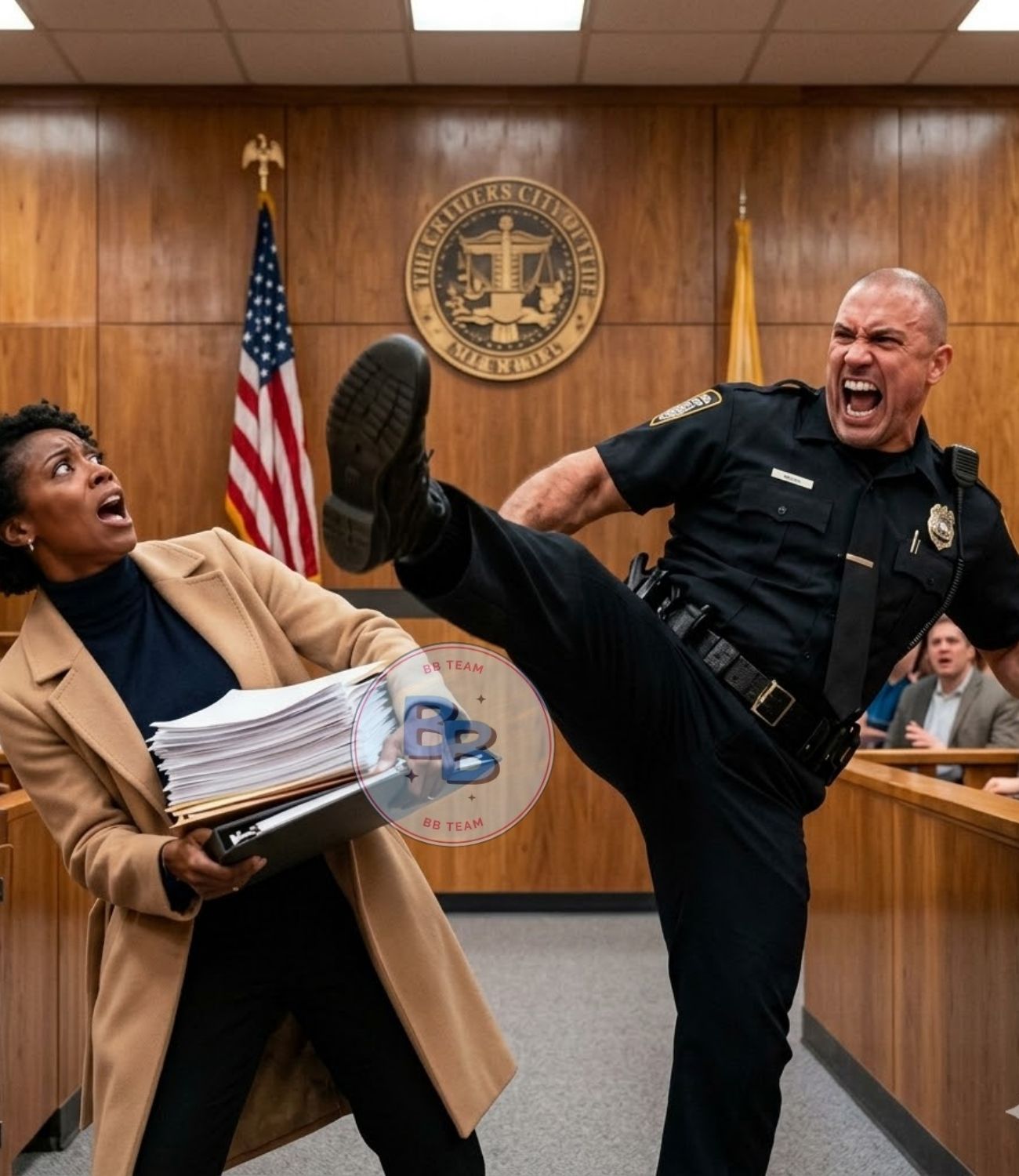 Corrupt Cop Kicks Black Woman in Court Hallway — Then Learns She’s the New Police Chief