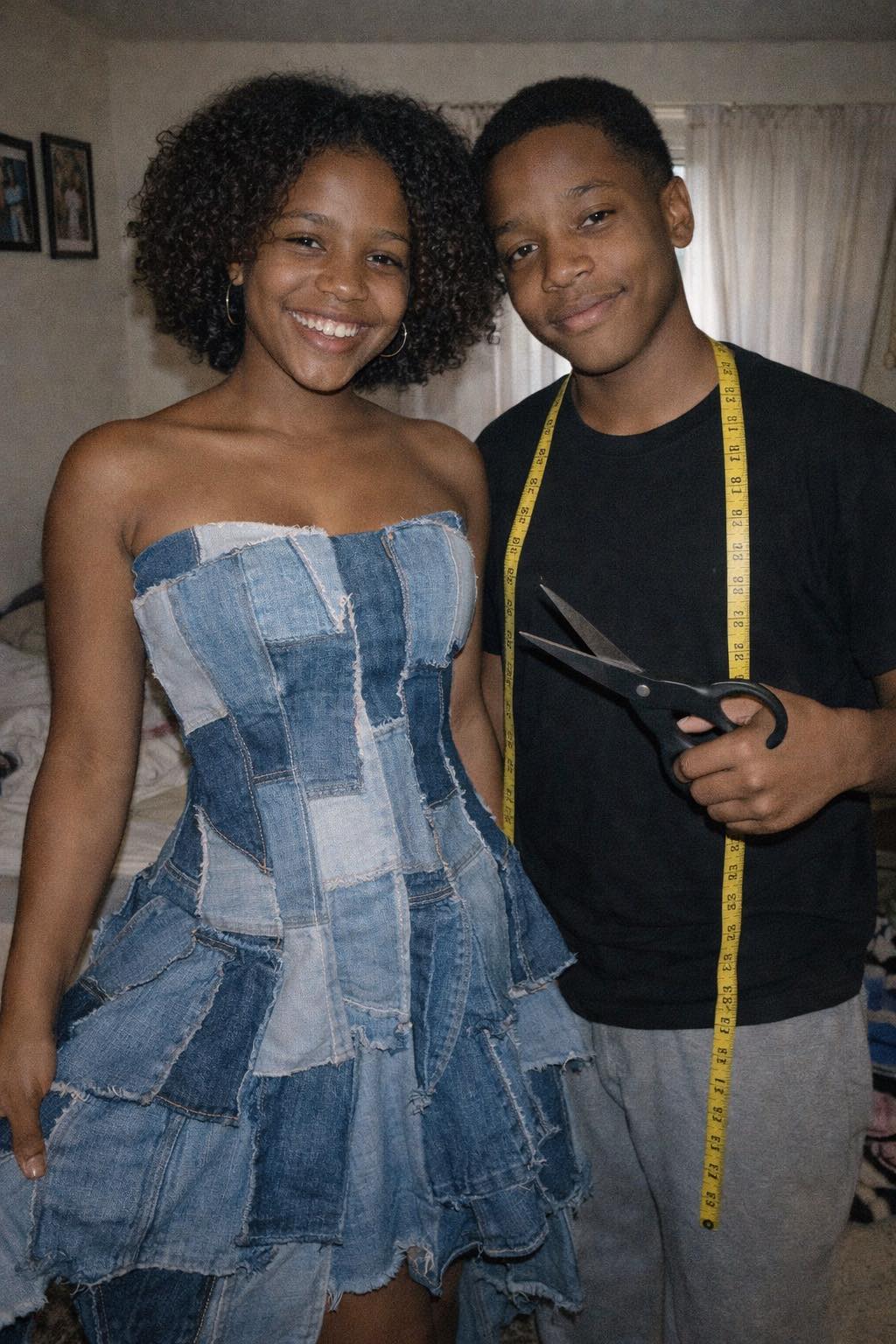 My Stepmom Laughed at the Prom Dress My Brother Sewed From Our Late Mom’s Jeans — By the End of the Night, the Whole School Knew the Truth