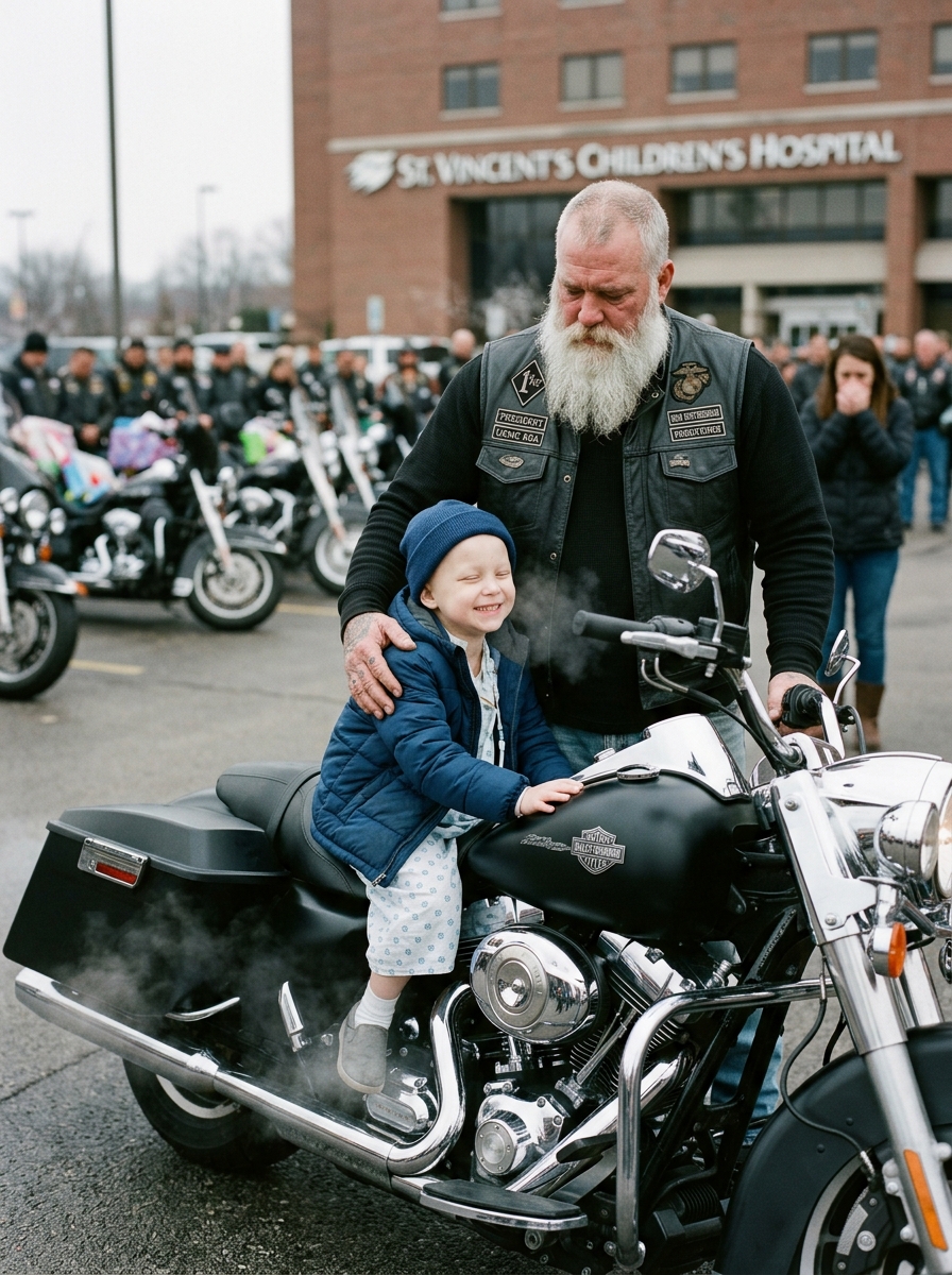 A 6-Year-Old Cancer Patient Asked for One Gift at the Biker Toy Run — What the 280-Pound Club President Did After He Got Home Broke His Wife