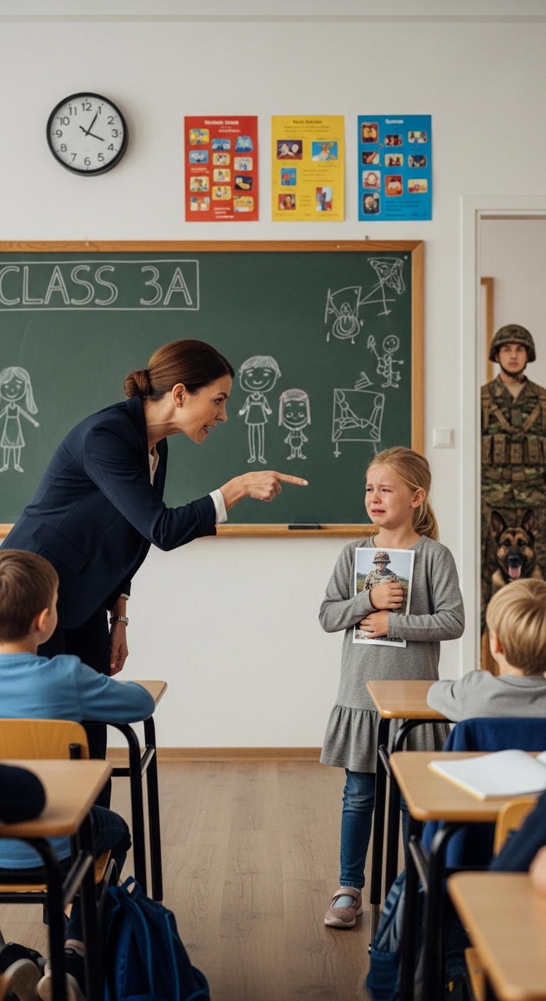 “APOLOGIZE TO MY DAUGHTER—RIGHT NOW.” A Teacher Called Her Dad “Just a Marine,” Then the Marine and His K9 Walked Into the School