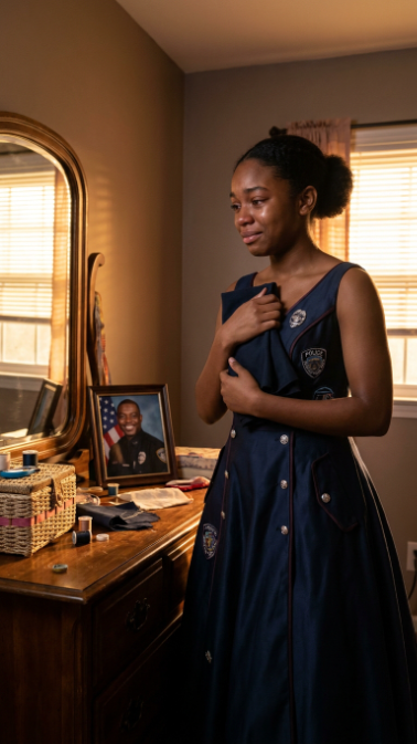 My Daughter Made Her Prom Dress Out of Her Late Father's Uniform – When Her Mean Classmate Poured Punch on It, the Girl's Mother Grabbed the Mic and Said Something That Froze the Whole Gym