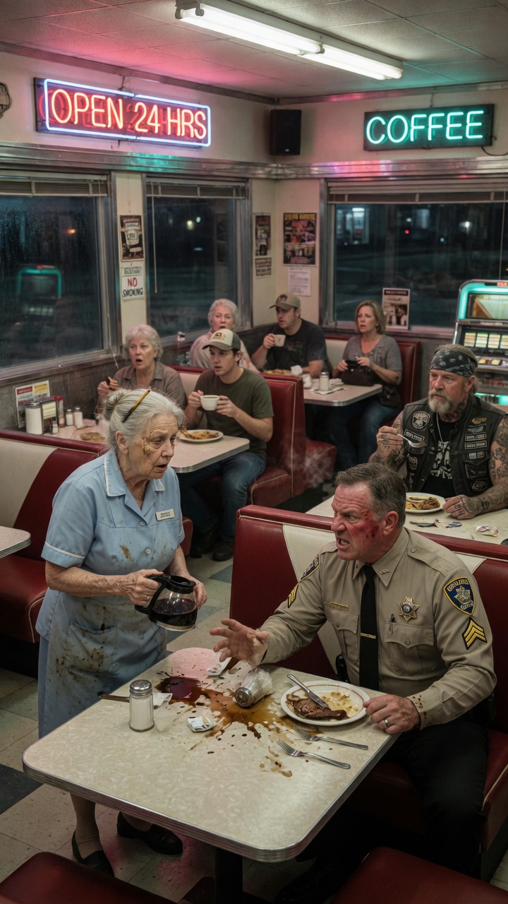Newly Promoted Commander Slapped an Elderly Waitress for “Touching His Brand-New Uniform”… Didn’t Know Her Son Was a Ruthless Hells Angels Capo Sitting Right the Corner — and Didn’t Hold Back for Even 1 More Sec. - StoryPulse