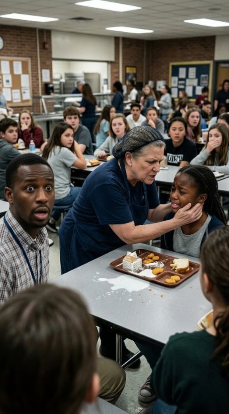 “I came to surprise my daughter at lunch—just one quiet moment, one proud dad with a smile. Then I heard her cry. ‘Please… I didn’t do anything,’ she whispered, as a staff member shoved her, slapped her, and looked at her like she didn’t belong. Phones went dark. Teachers said nothing. They thought I was just another father. They had no idea who I was—or what I was about to expose.”