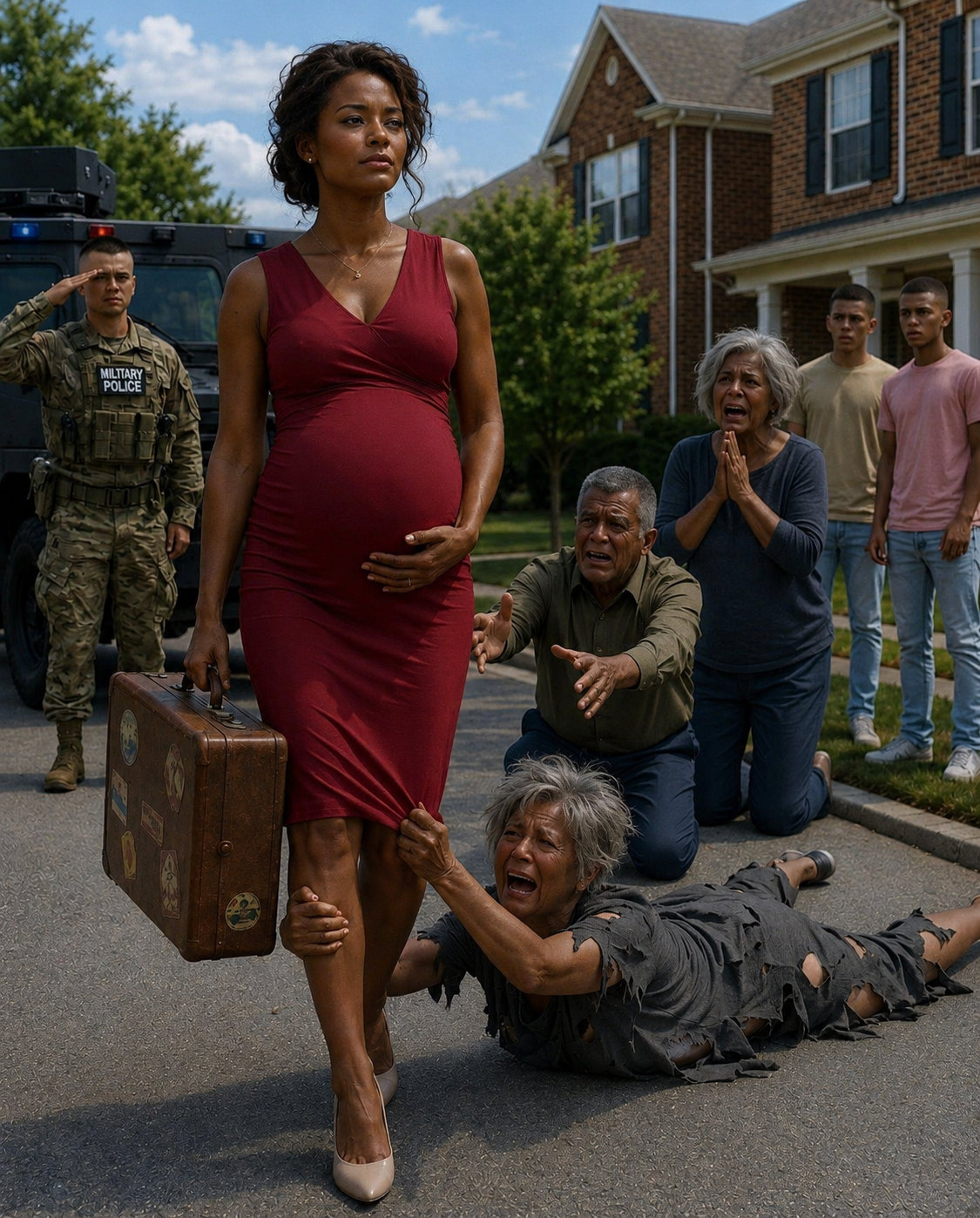 My family forced me to sleep in a freezing garage while I was pregnant, just months after my husband Marine’s funeral — but less than 12 hours later, black military SUVs pulled into the driveway, armed soldiers saluted me by name, and the same people who had humili:ated me realized they had just destr0yed their own lives.