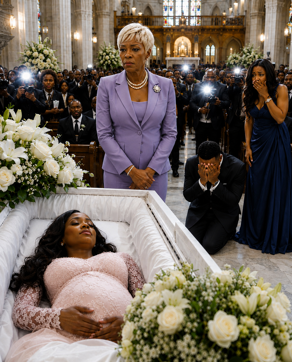 My pregnant daughter was in a coffin—and her husband showed up like it was a celebration. He walked in laughing with his mistress on his arm...