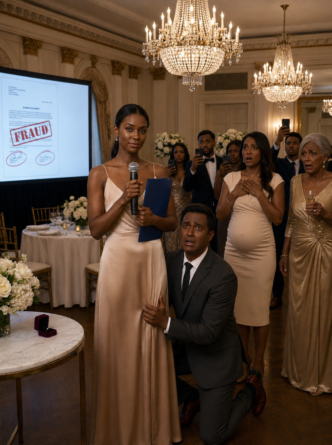 My husband organized a secret party for his pregnant lover, gave her the place that was mine in front of my mother-in-law and toasted to my downfall, not knowing that I heard everything behind the door: "Tomorrow she will come crawling back."