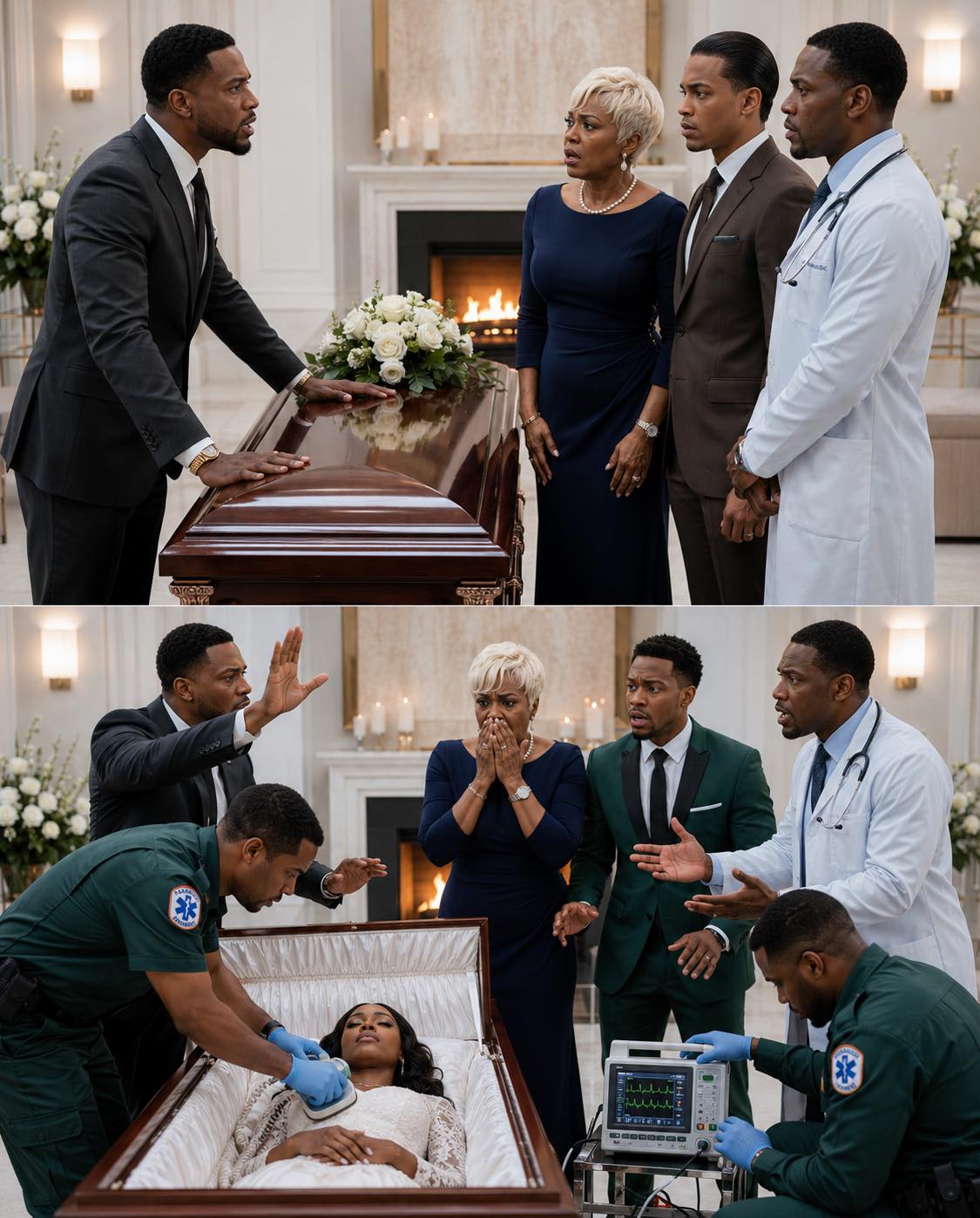 They were about to cre:mate my pregnant wife when I pleaded, “Open the coffin… just once.” They all laughed, until her belly moved. My mother-in-law turned pale. My brother-in-law hissed, “Close it now.” But I’d seen enough.