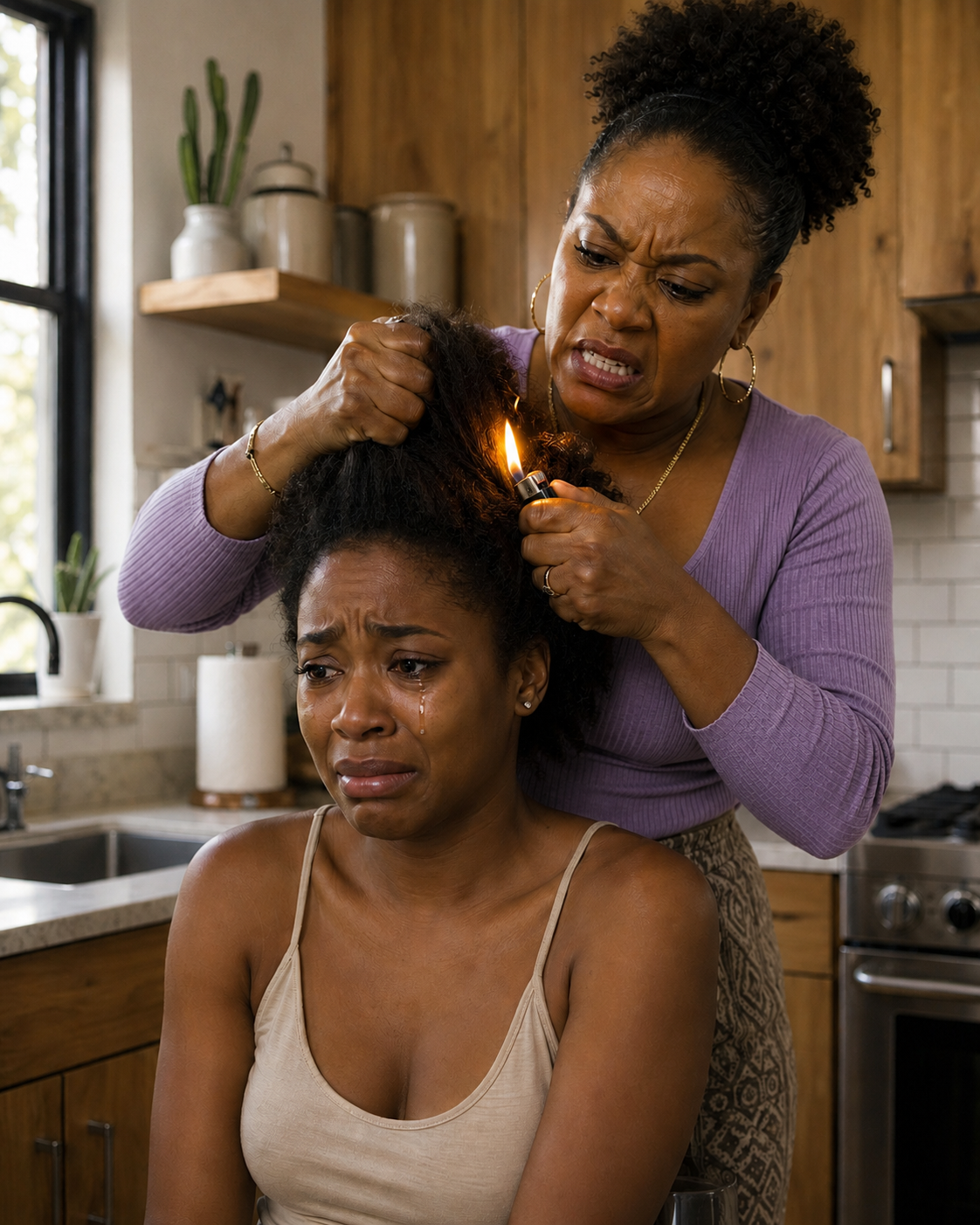 When I told my mother that I had bought a house, after saving for ten years to achieve it, she grabbed my hair and held a lighter to me.