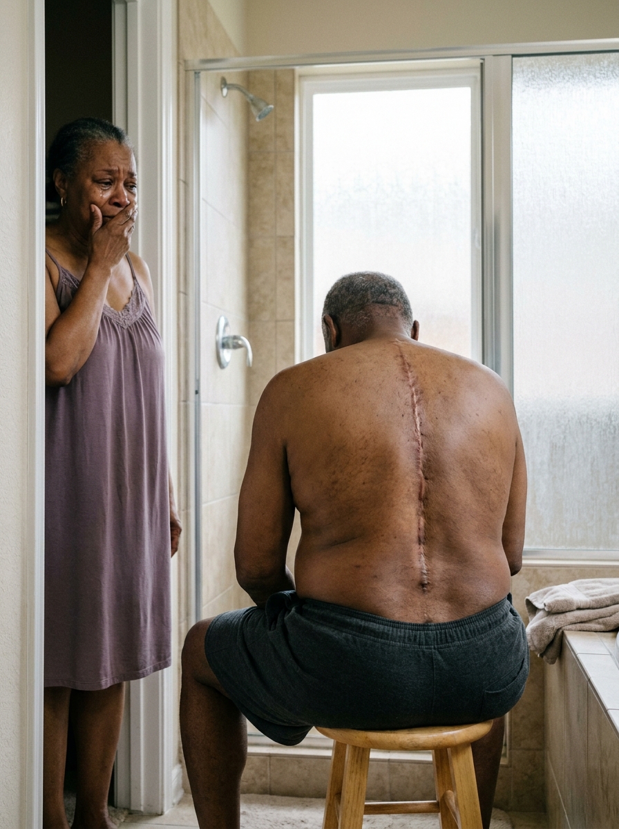 My husband used to lock himself in the bathroom every morning at 4 a.m. for thirty-five years. And the night I finally looked through the keyhole, I understood why he always whispered, “I’m doing this to protect you.”