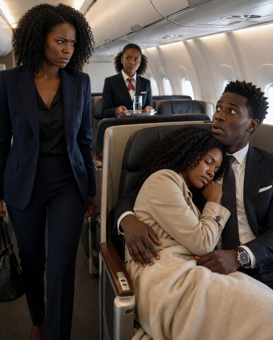 "I Caught My Husband in First Class With His Young Assistant in the Middle of Our Flight — And When He Leaned Over and Whispered, “Don’t Make a Scene,” I Realized He Wasn’t Afraid of Losing Me… He Was Afraid of Losing His Reputation. That’s When I Decided I Was Going to Take Everything From Him.