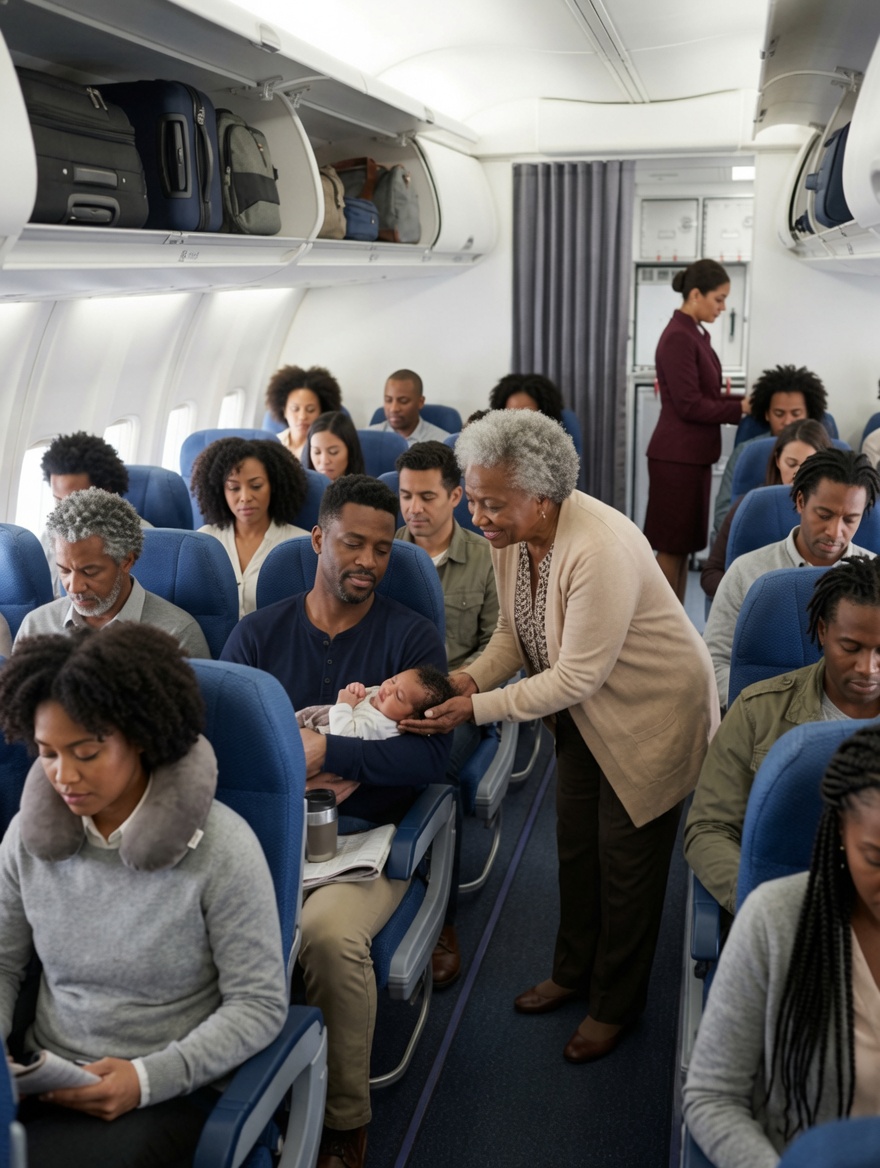 When My Baby Wouldn’t Stop Crying and the Entire Plane Turned Against Me, I Thought I Was Failing as a Father—Until a Stranger Walked Down the Aisle, Reached Out Her Arms, and Whispered, ‘Sometimes Babies Just Need a Calm Heartbeat,’ Changing the Most Humiliating Moment of My Life into Something I Will Never Forget