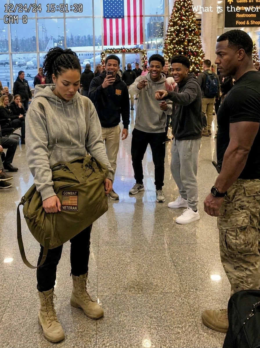 A SEAL saluted her in the airport, then whispered, “You brought my brother home.” I didn’t even know his name. But the Christmas Eve patch on my duffel bag told him everything. Now three kids who mocked her are frozen, and the whole terminal is watching. Who is she? - usnews