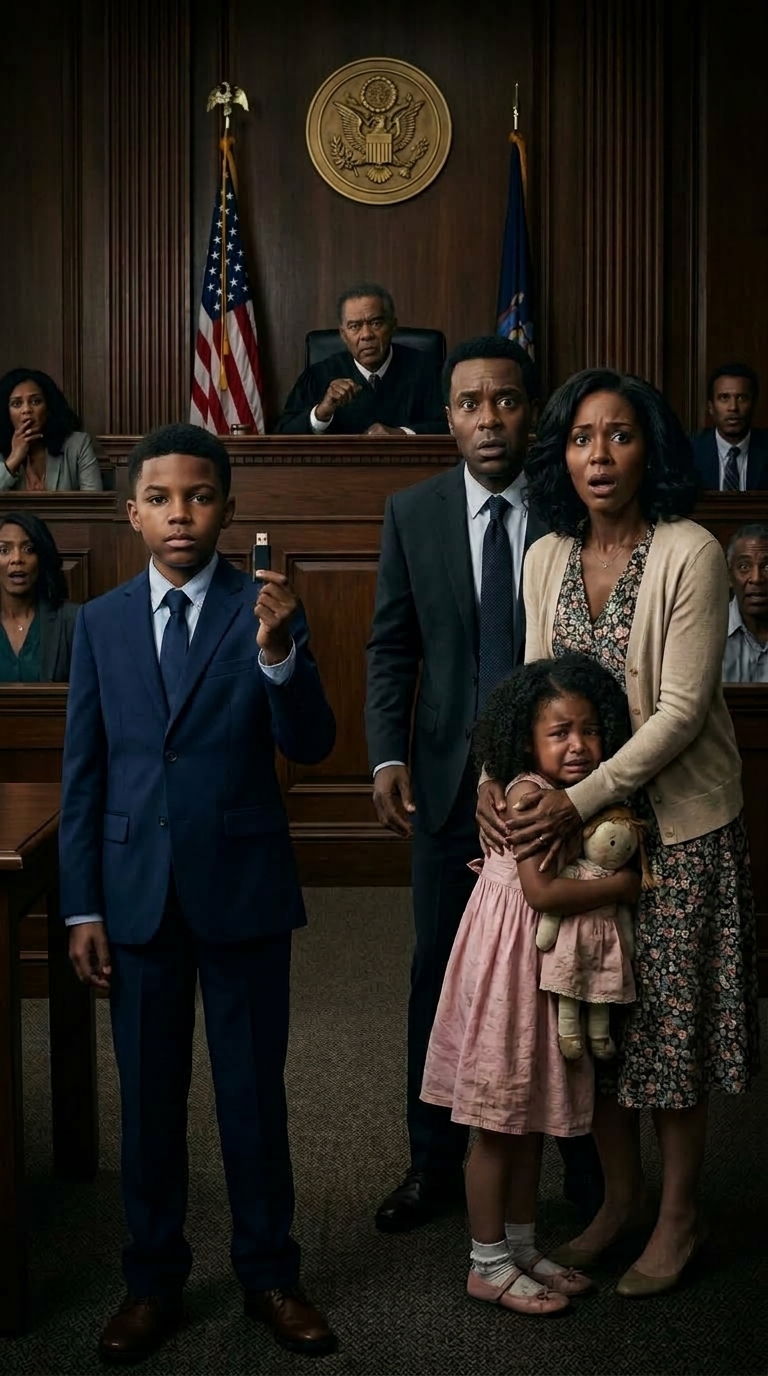 My billionaire ex-husband sneered in court, boasting he'd win custody because I was a "poor diner waitress." The judge agreed, asking my 9-year-old son to choose. My ex expected him to beg for the mansion. Instead, my son pulled out a broken cell phone and revealed what no one dared to say...