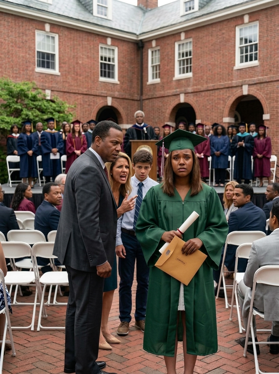 At my own graduation, my father sla:pped me so hard my cap hit the floor. “You don’t deserve that degree,” he spat, while my mother screamed, “You’re just a failure in a gown!”