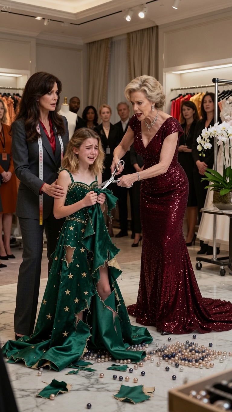 She Said, ‘Girls Like You Don’t Belong Wearing Gowns Meant for Important Families,’ Then She Cut My 14-Year-Old Daughter’s Handmade Dress Apart in Front of Manhattan’s Elite—But the Woman Who Stole My Designs for Twelve Years Never Realized the Champagne Gown She Wore to Humiliate Us Was Secretly Built to Collapse the Moment Her Lies Finally Faced the Truth