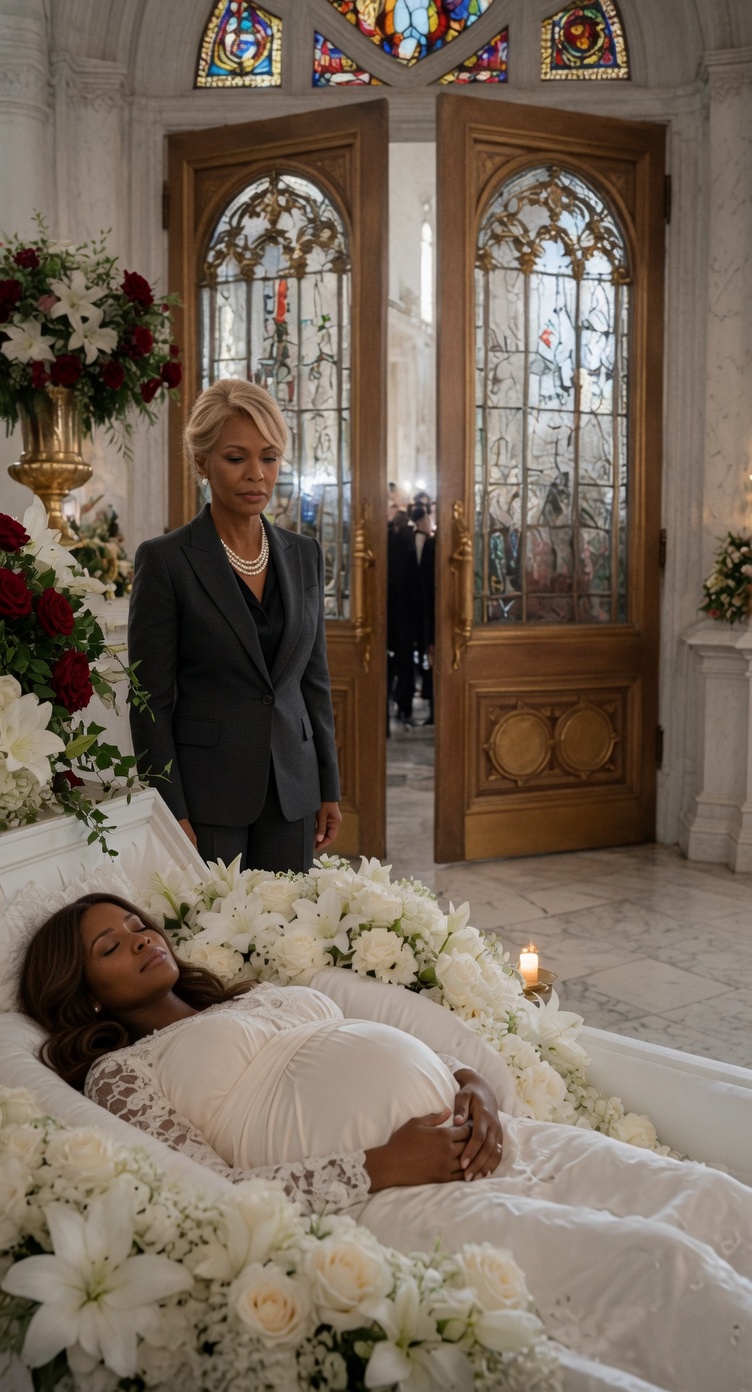 My pregnant daughter was in a coffin—and her husband showed up like it was a celebration. He walked in laughing with his mistress on his arm...