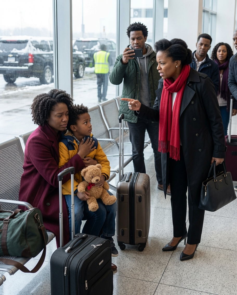 At the airport, I found my daughter-in-law crying on a bench, holding my grandson close beside her suitcases. She said to me, “Your sister said that I don’t fit into this family.” I simply smiled and told her, “Get in the car.” The moment had arrived to show who held the real power…