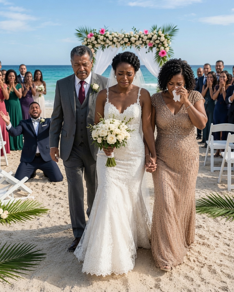 Fifteen minutes before her wedding, she discovered she had hidden her parents in two plastic chairs… and took the microphone in front of everyone.