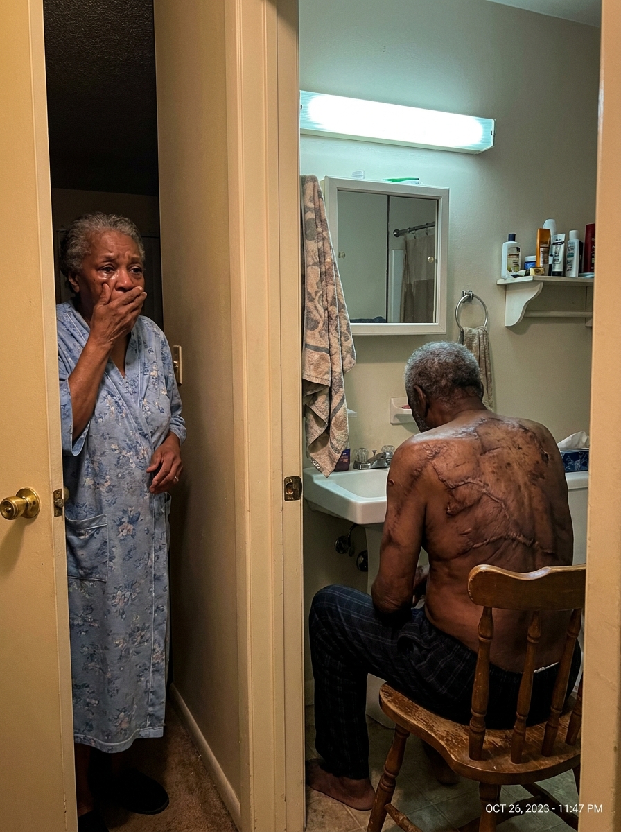 My husband used to lock himself in the bathroom every morning at 4 a.m. for thirty-five years. And the night I finally looked through the keyhole, I understood why he always whispered, “I’m doing this to protect you.”