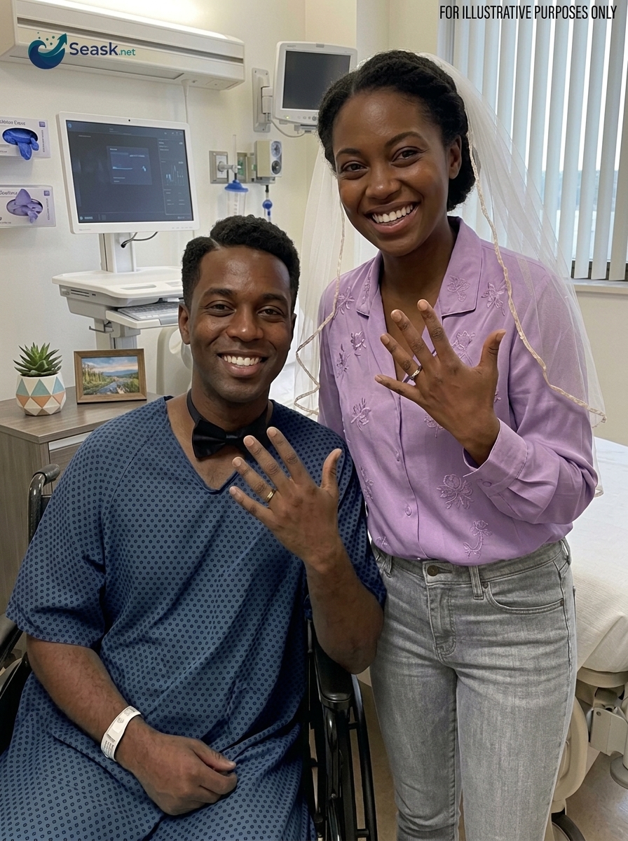 I married my childhood sweetheart in his hospital room after doctors told us he only had months left to live — but the moment we said “I do,” a nurse leaned in and whispered, “He lies to you… check under his mattress.”