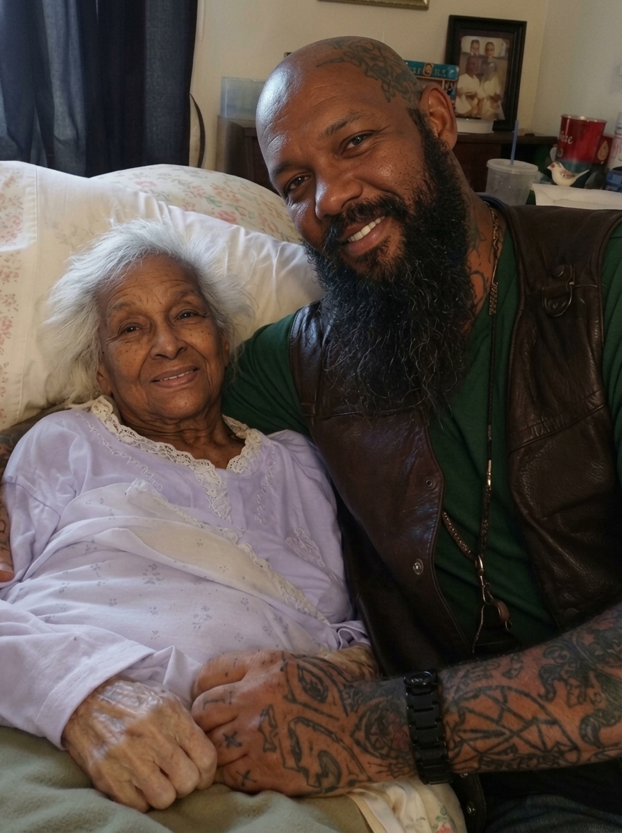My 81-Year-Old Mother Hired a Heavily Tattooed Biker as Her Caregiver – When I Found Out Why, My Knees Gave Out Right There
