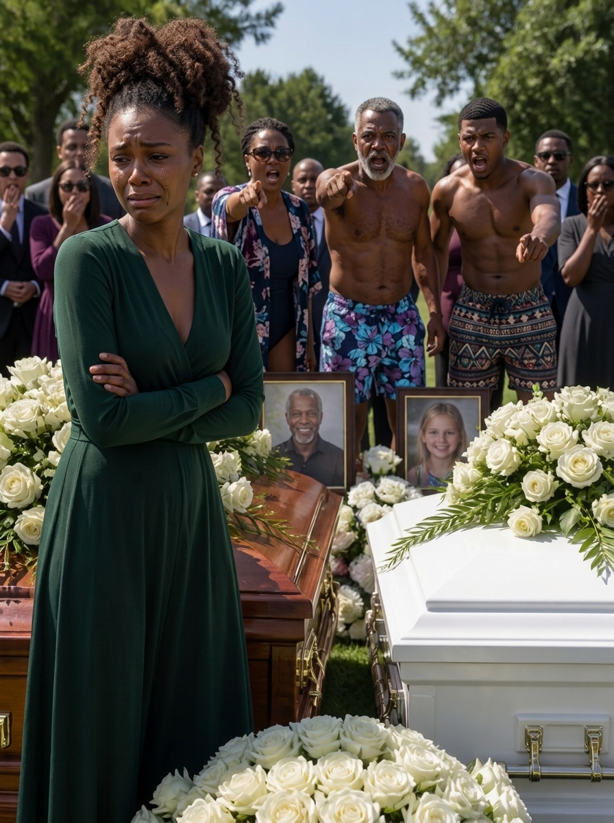 I buried my husband and seven-year-old daughter while my parents relaxed on a tropical beach with my brother, texting, “Their funeral isn’t important enough to ruin our vacation.” Just three days later, they knocked on my door demanding $40,000.