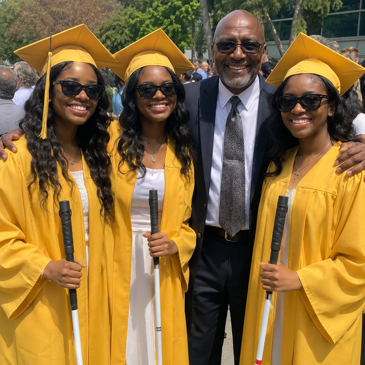 MY WIFE ABANDONED ME AFTER OUR BLIND TRIPLET DAUGHTERS WERE BORN—18 YEARS LATER, THEIR GRADUATION SPEECH LEFT EVERYONE IN TEARS
