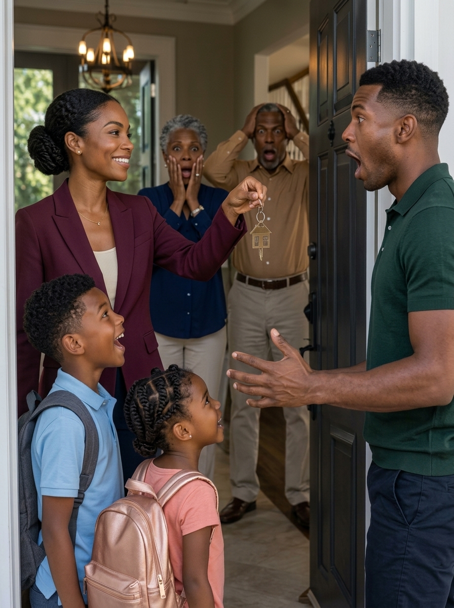 My brother stranded me and my kids at an airport in a foreign country without money or documents so he could take my house, but when he opened the front door, we were already inside waiting with a surprise…