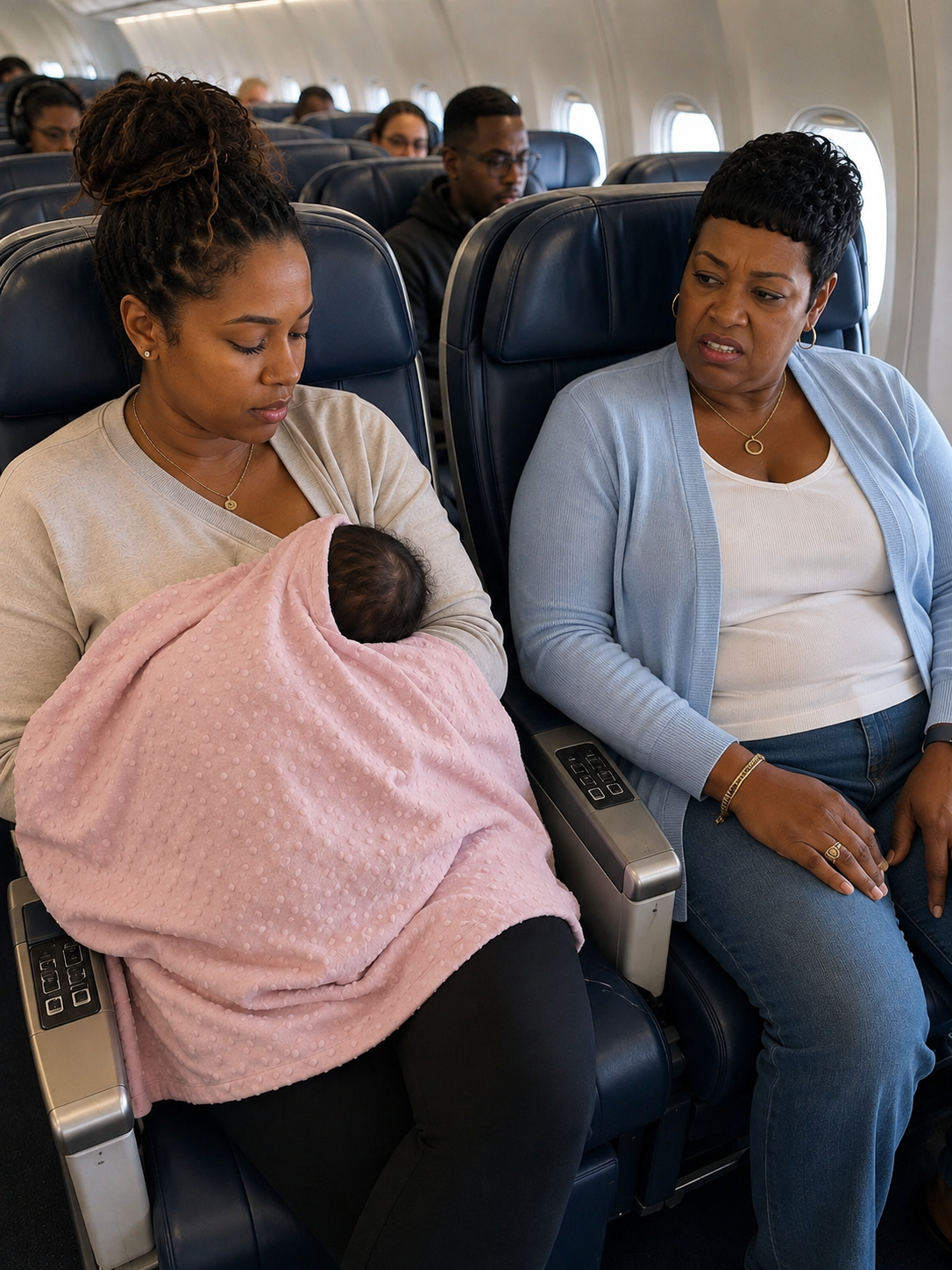 I Was Breastfeeding My Baby on a Plane — Then My 8-Year-Old Daughter Found Something That Made the Stranger Next to Me Bolt From Her Seat