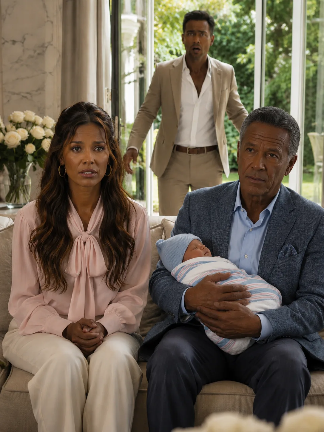 My Husband Left During My Labor to Toast His Mother—Days Later He Went White at the Sight of the Man Holding Our Baby