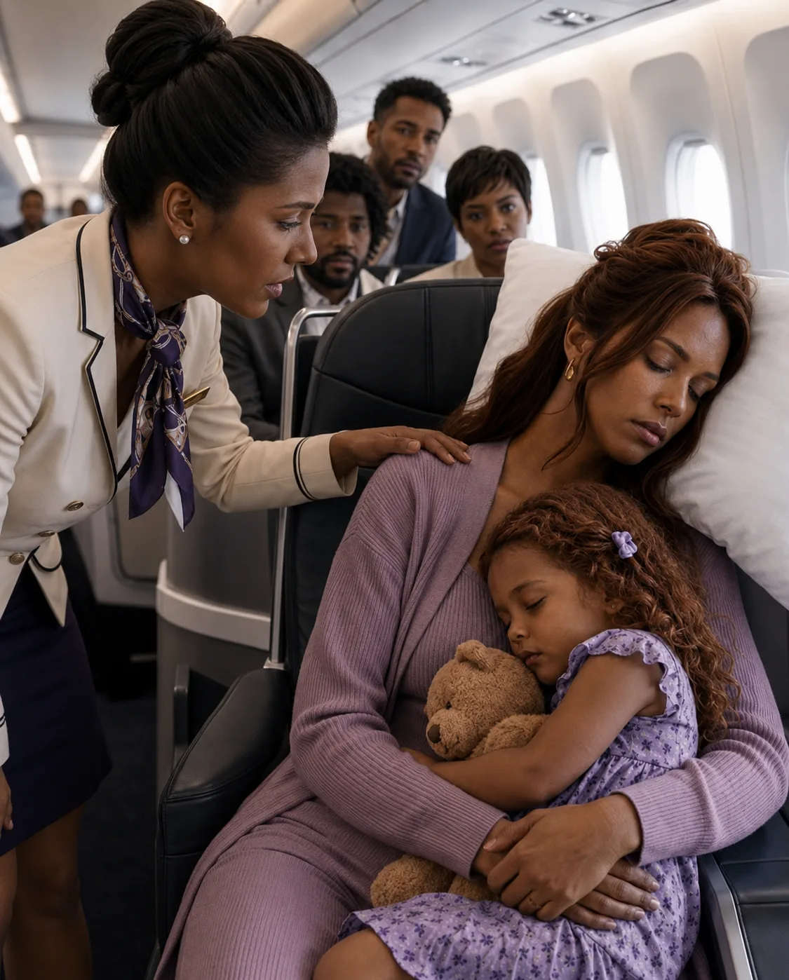 A Single Mom Was Sleeping in Seat 8A — Until the Captain Asked Over the Intercom, "Is There a Fighter Pilot on Board?"