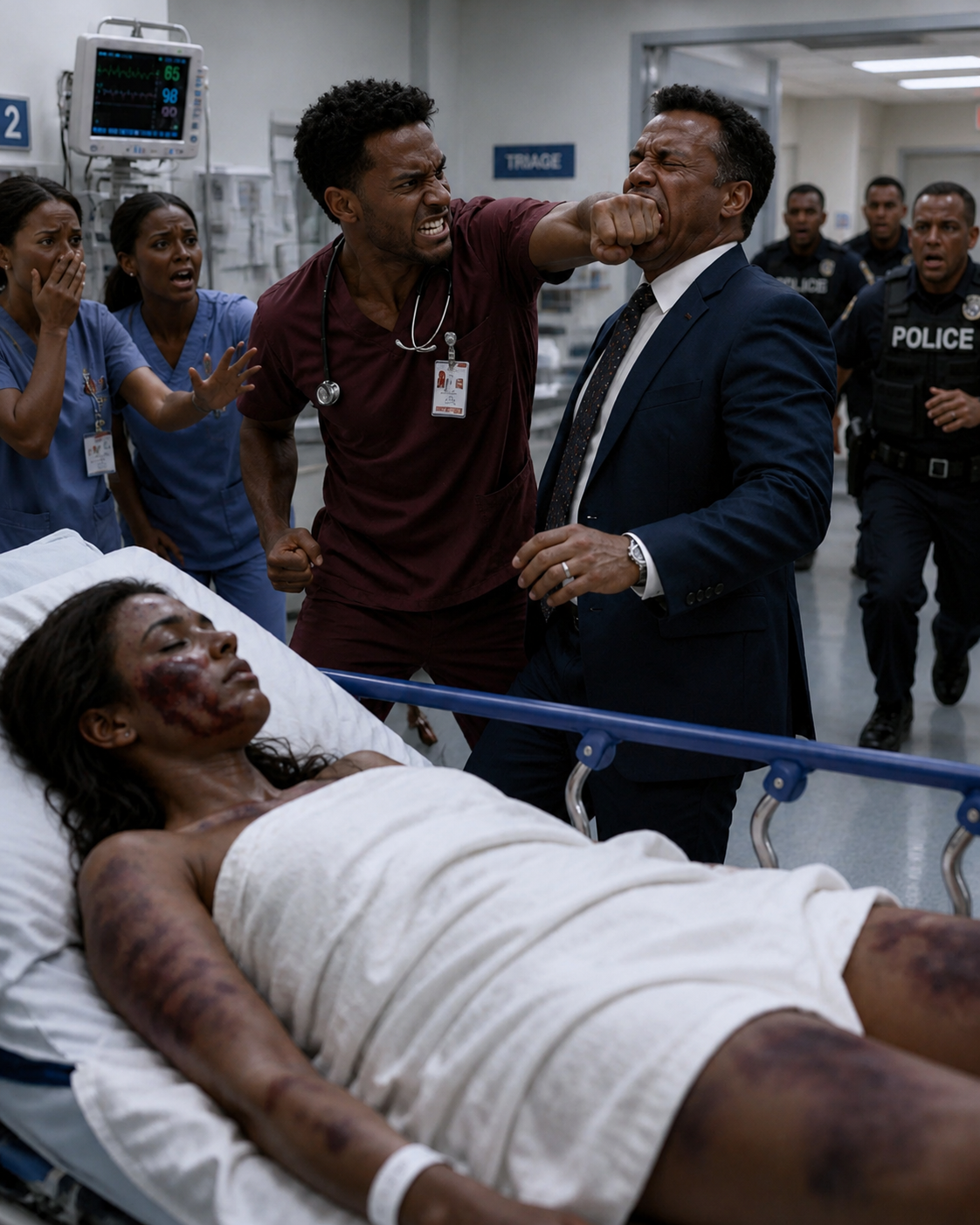 My Husband Beat Me Until I Could No Longer Stand. When I Finally Collapsed Unconscious, He Rushed Me to the Hospital and Lied, "She Slipped in the Shower." Then the Chief Doctor Walked In and Froze — He Was My Older Brother, and His Eyes Went Deadly Cold the Moment He Saw Every Bruise.
