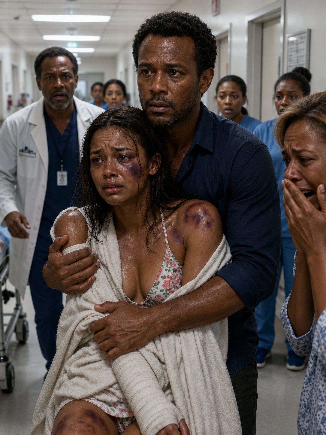 My Stepfather Beat Me Every Day Like It Was His Favorite Pastime. The Night He Broke My Arm, My Mother Told the Hospital I'd Slipped in the Bathtub. The Moment the Doctor Saw the Bruises Covering My Face and Neck, He Quietly Stepped Out of the Room and Called 911.