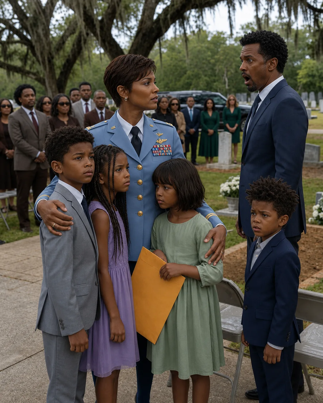 I Arrived at My Ex-Husbands Family Funeral With Five Children Beside Me — When He Saw His Features in Every Face, the Woman Who Destroyed Our Marriage Turned Pale, Knowing the Truth Was About to Surface