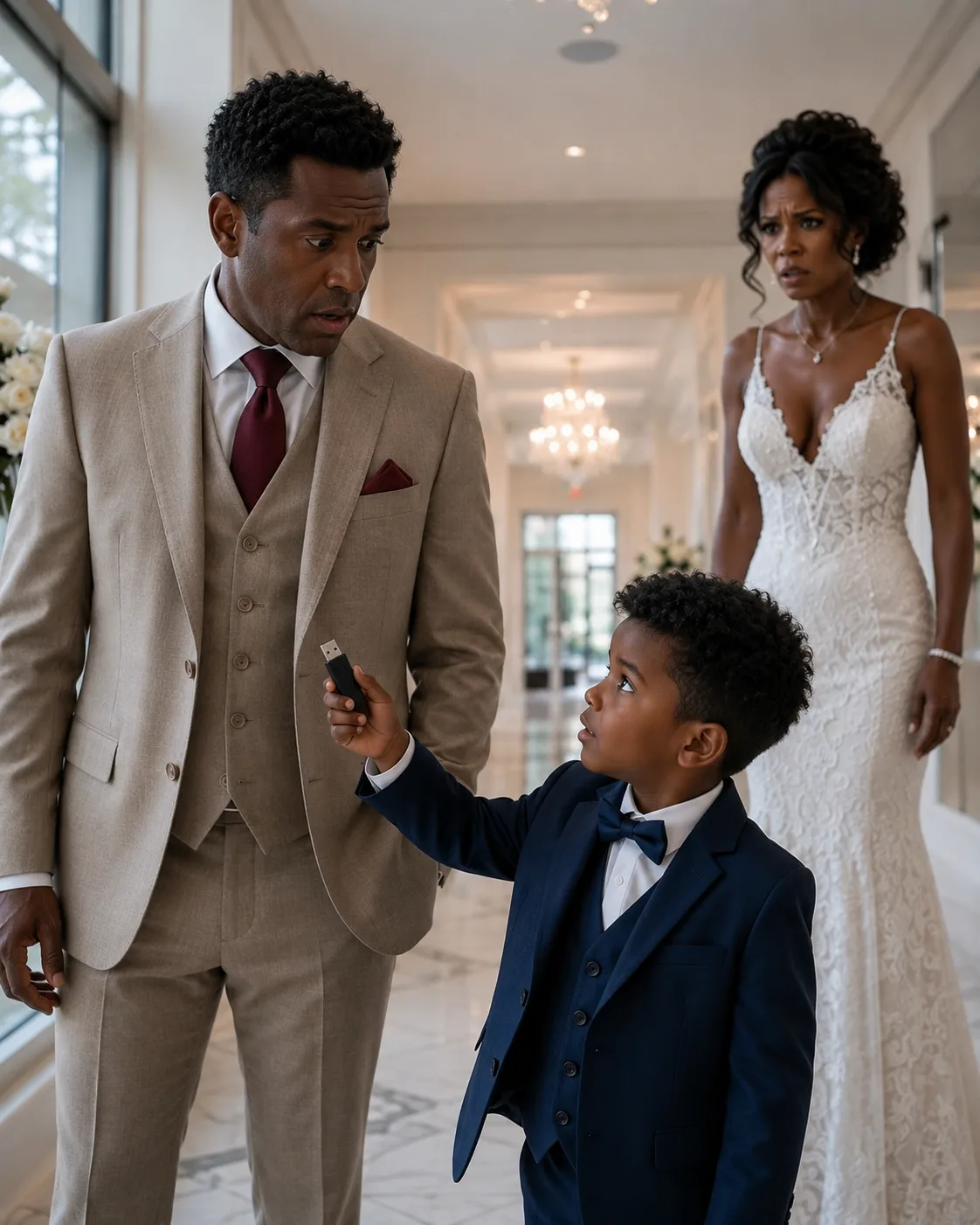 Before we reached the altar, my grandson froze me with six whispered words — then handed me the one thing that would end my wedding before it started.