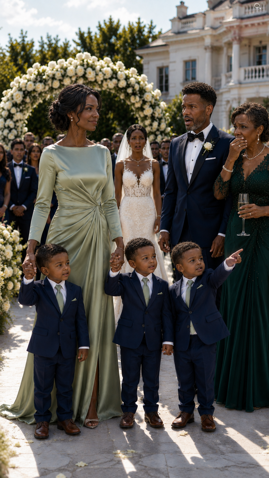 Her Ex-Husbands Family Invited Her to a Millionaire Wedding to Humiliate Her — Until Three Little Boys Looked at the Groom and Said, "Mommy, That Man Looks Like Us"