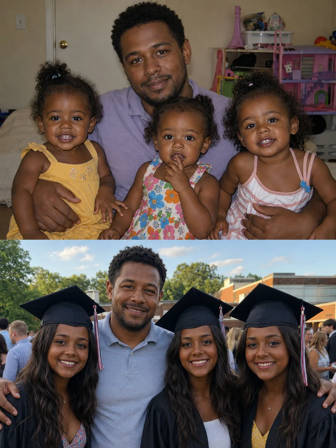 I GAVE UP 22 YEARS Of Everything I Wanted Raising My Brother's Triplet Girls — At Their Graduation, They Walked Back On Stage And Put Me On The Floor